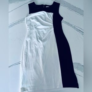 Calvin Klein Color Block Black and White Shift Dress Size 8